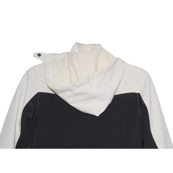 FREE COUNTRY Jacket Fleece Lined Removable Hood White/Black Lightweight Size M - Picture 6 of 10